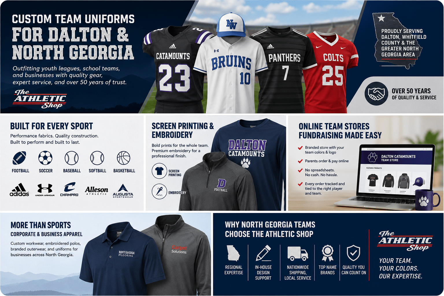 Custom team uniforms and athletic services