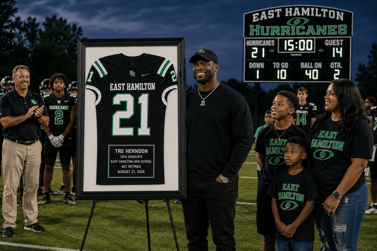 east hamilton tre herdon jersey retirement